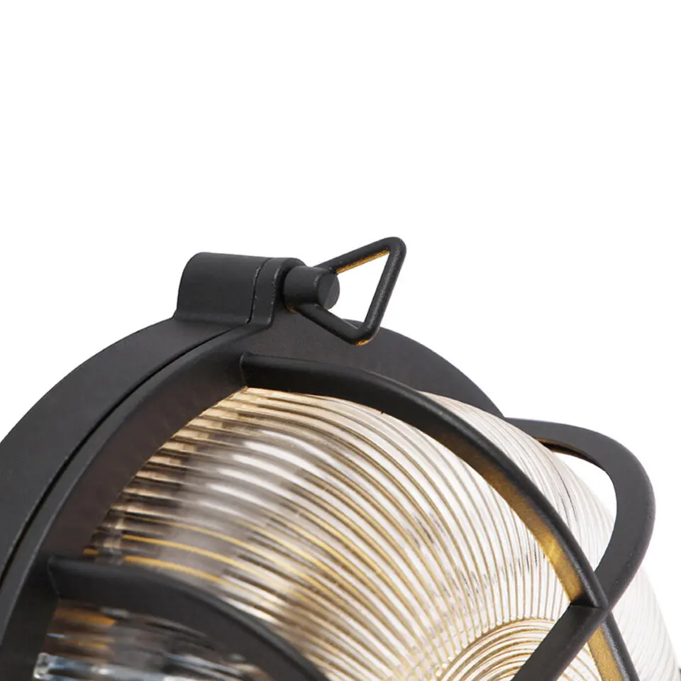 Qazqa wandlampen buiten nautica zwart e27
