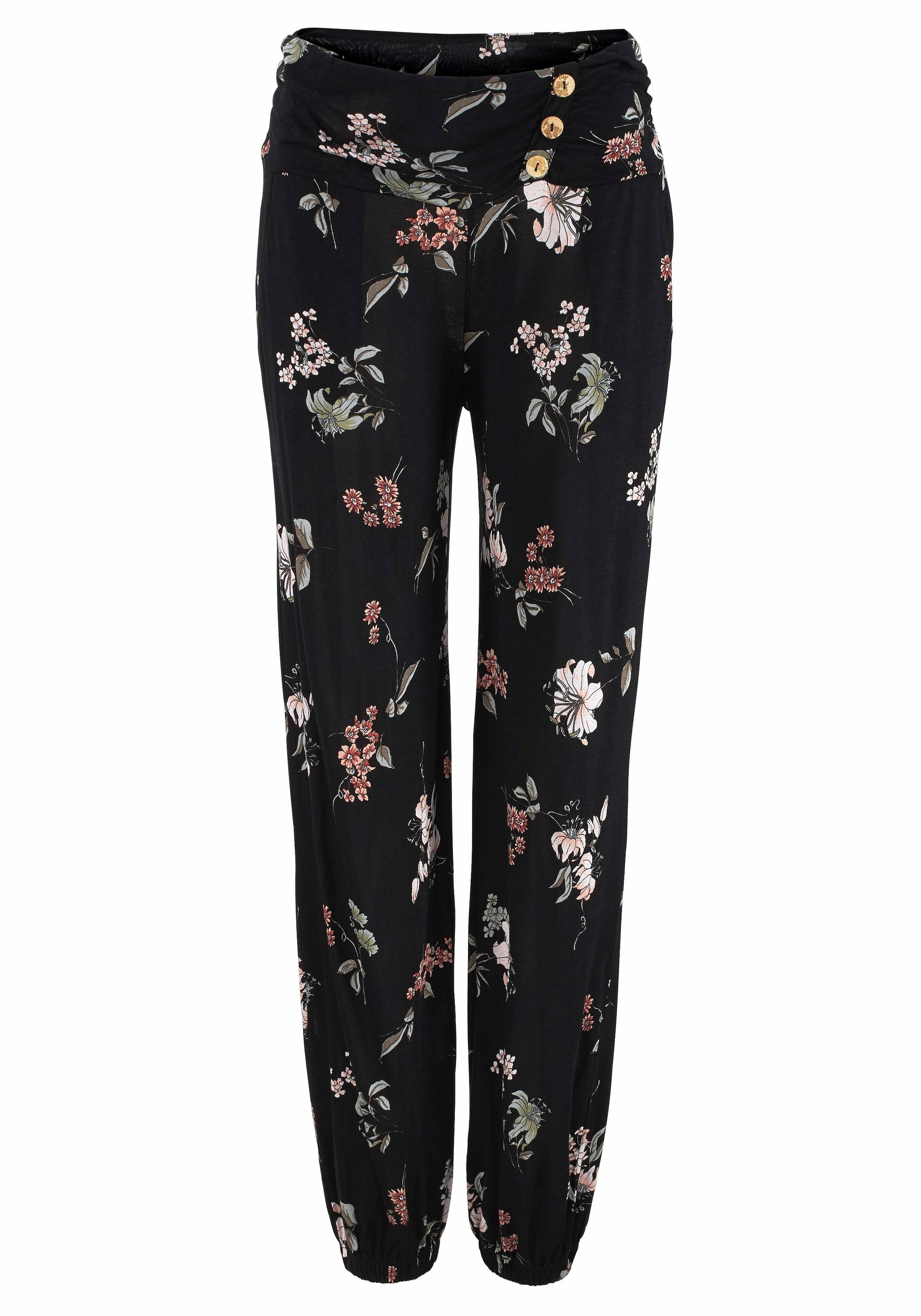 LASCANA Strandhose  mit Taschen und Zierknöpfen, Jerseyhose, elastisch