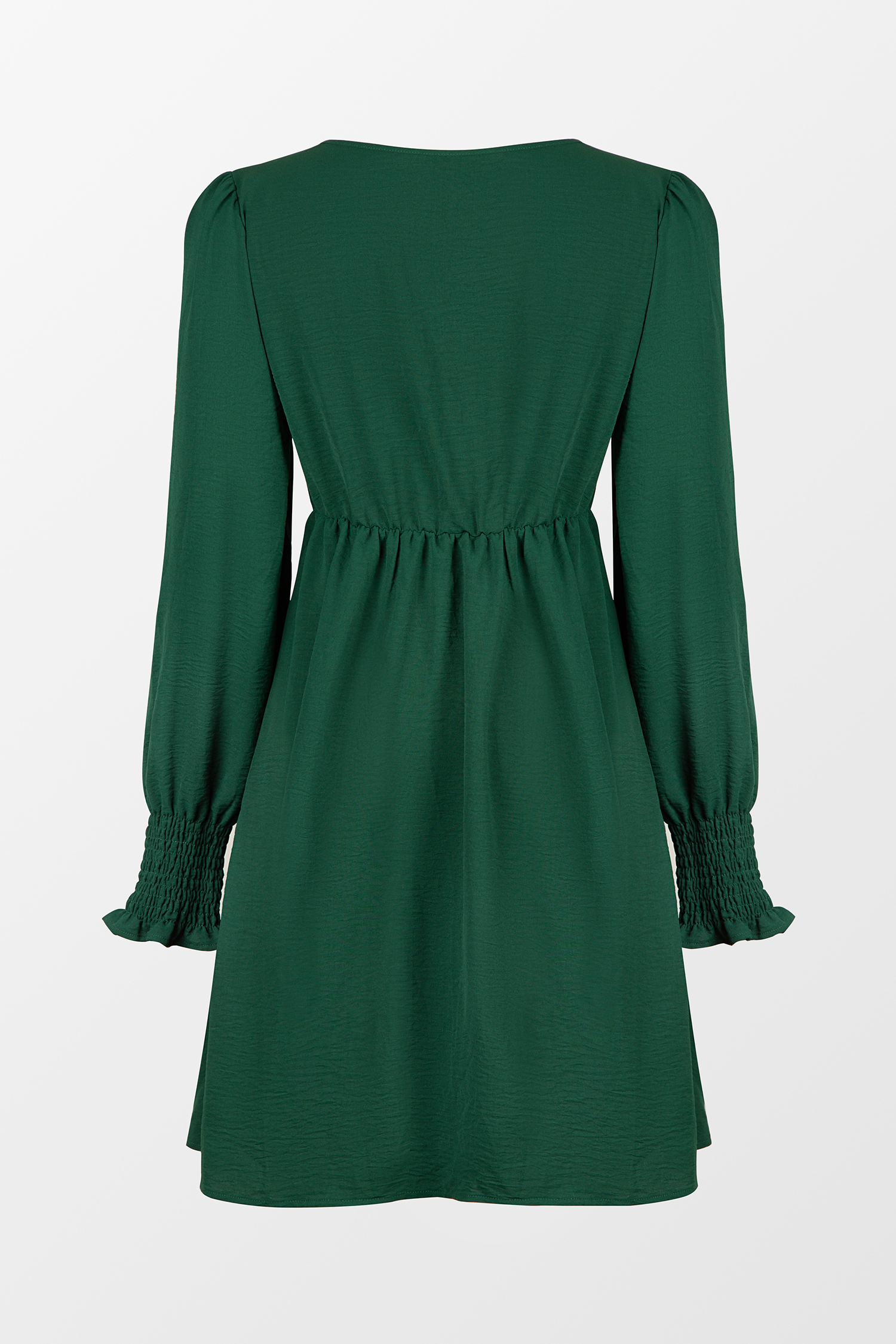 Robe à col en V et smocks