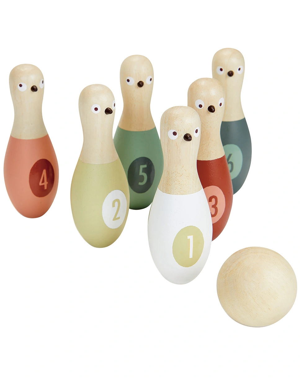 Kegel-Spiel VOGEL 7-teilig aus Holz
