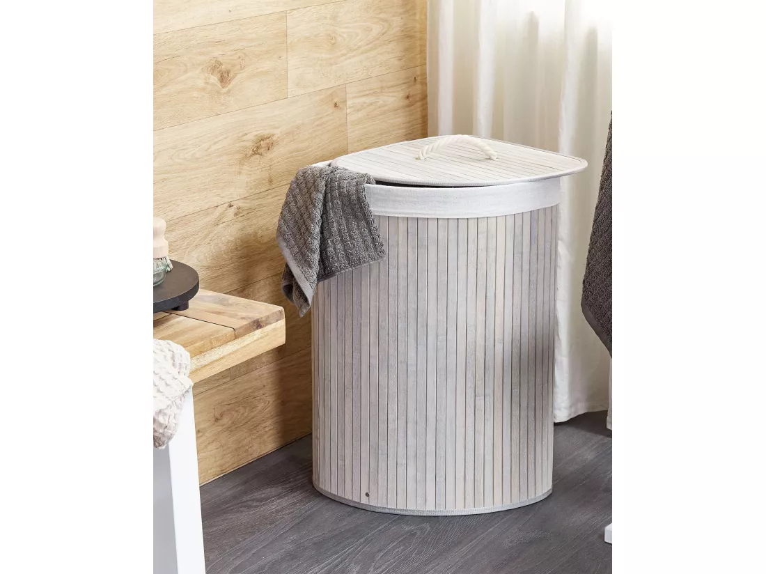 Panier en bambou gris clair 60 cm MATARA