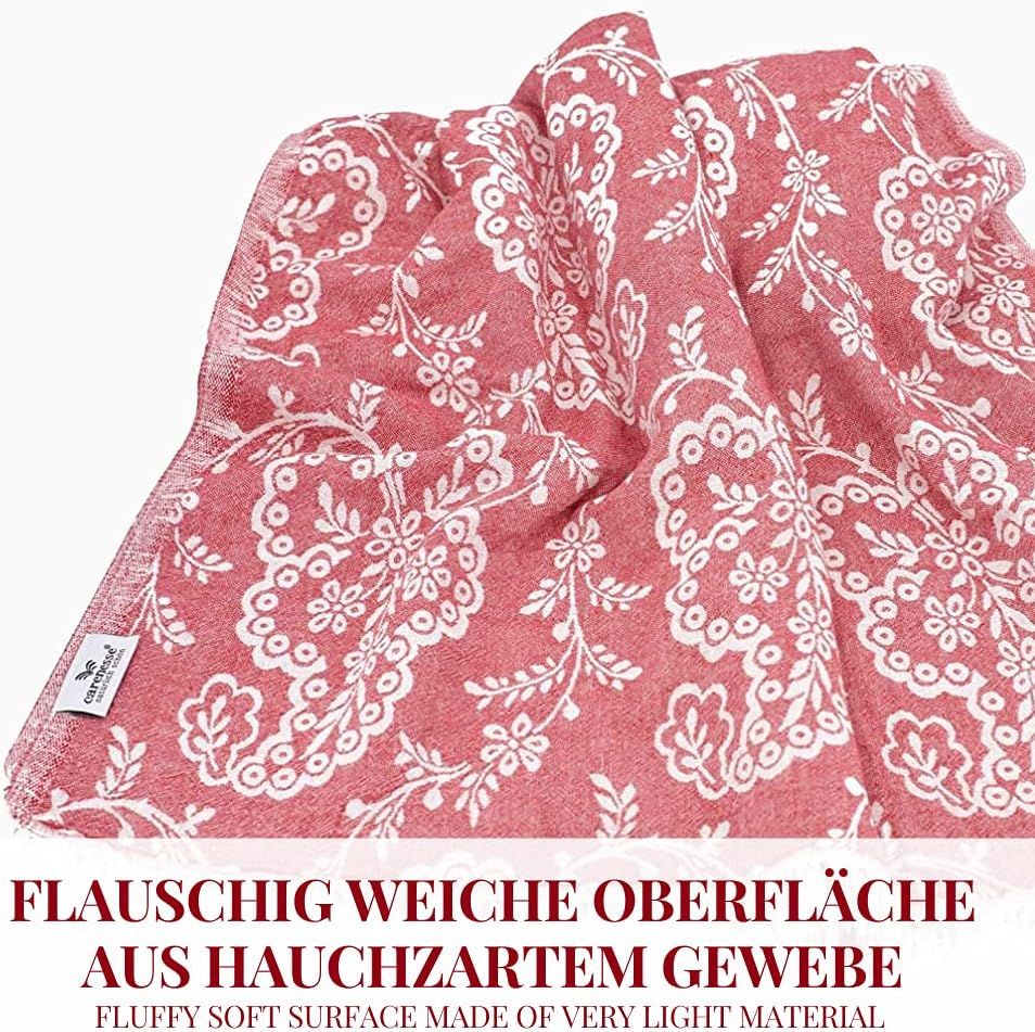 Carenesse Hamamtuch Paisley floral 90*175 cm rot