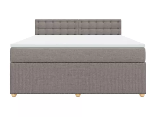 Sommier à lattes de lit avec matelas Taupe 180x200 cm Tissu