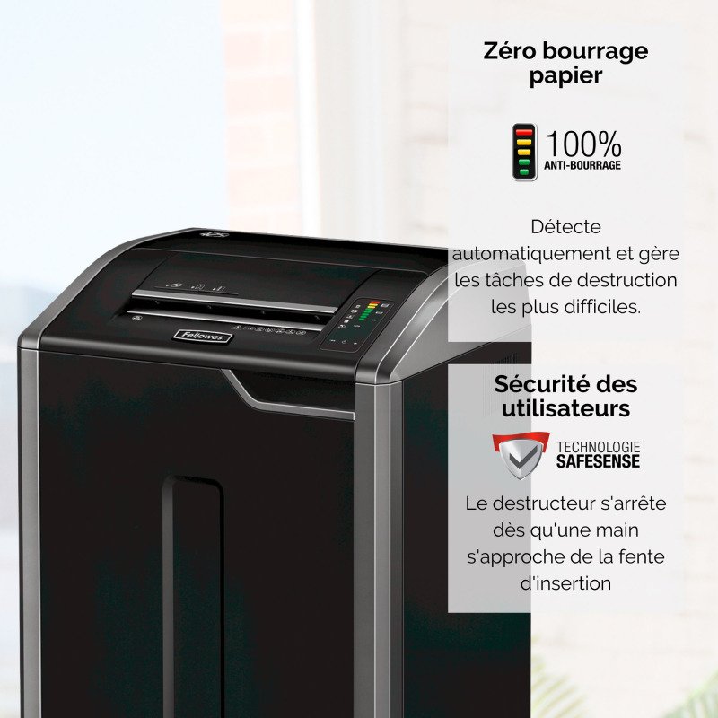 Destructeur Powershred Fellowes 425Ci - coupe croisée