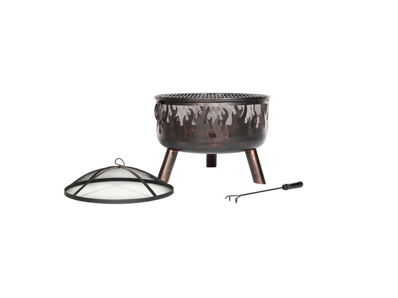 Buschbeck Feuerschale Wildfire 61 x 61 x 61 cm Feuerstelle mit Feuerschale und Grill