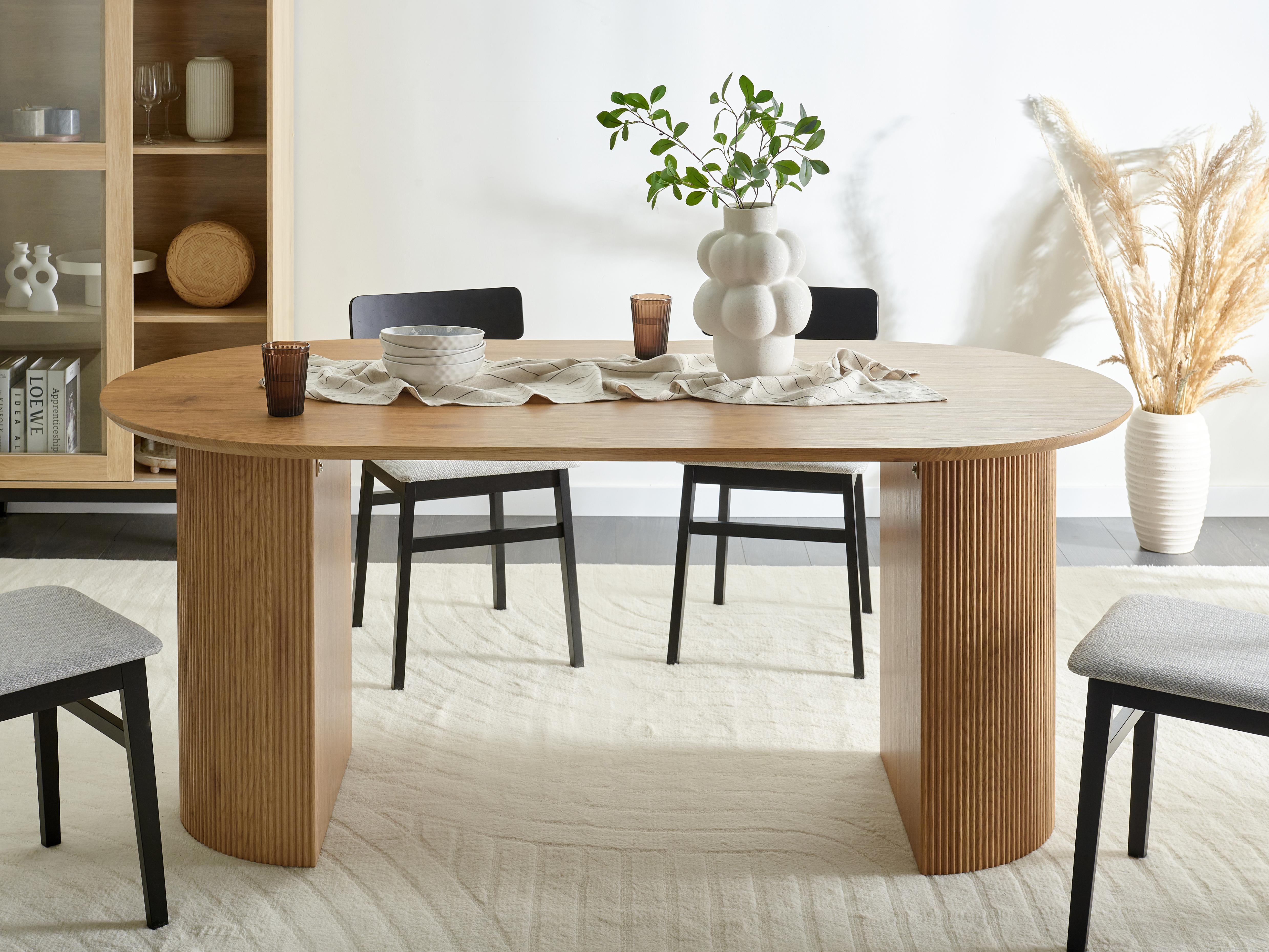 Eettafel SAVORY Lichtbruin 90 cm 180 cm