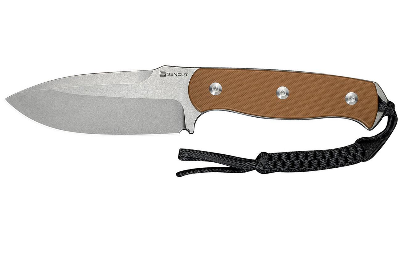 SENCUT Toxodon S24036-3 Stonewashed Brown G10, vaststaand mes