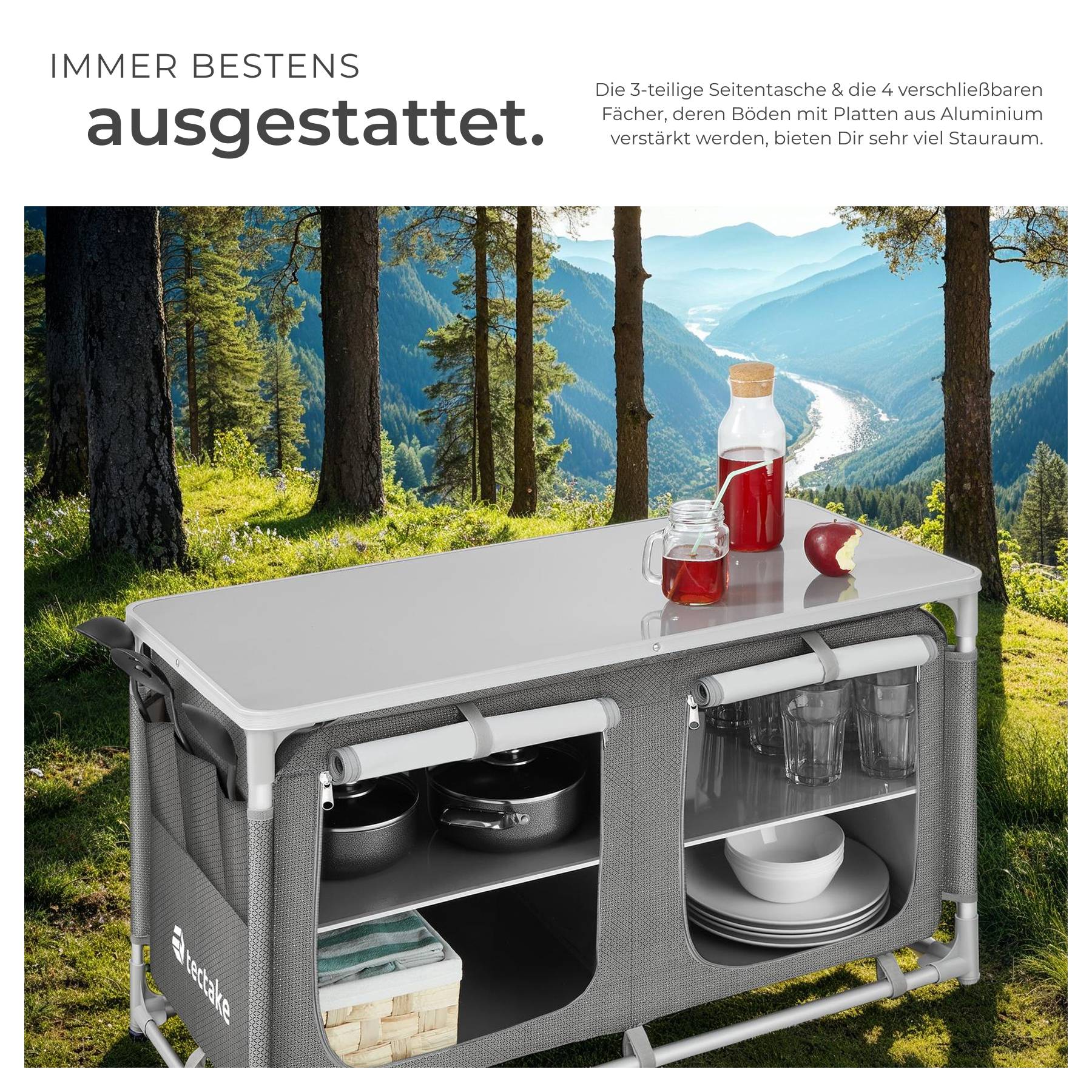 Campingschrank Komfort mit 4 Fächern