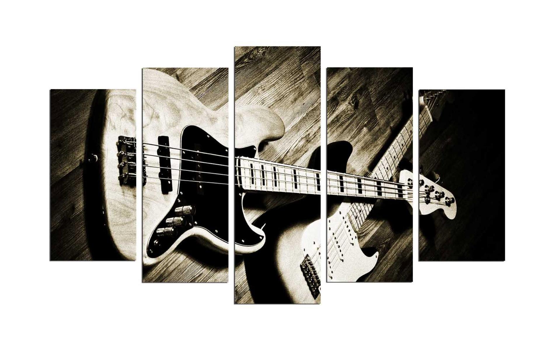 Bild Gitarre 5 Teile, 110 x 60 cmDekorative Wandmalerei