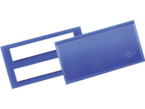 Lagerlomme/etiketholder Durable 100x38 mm selvklæbende blå - (50 stk.)