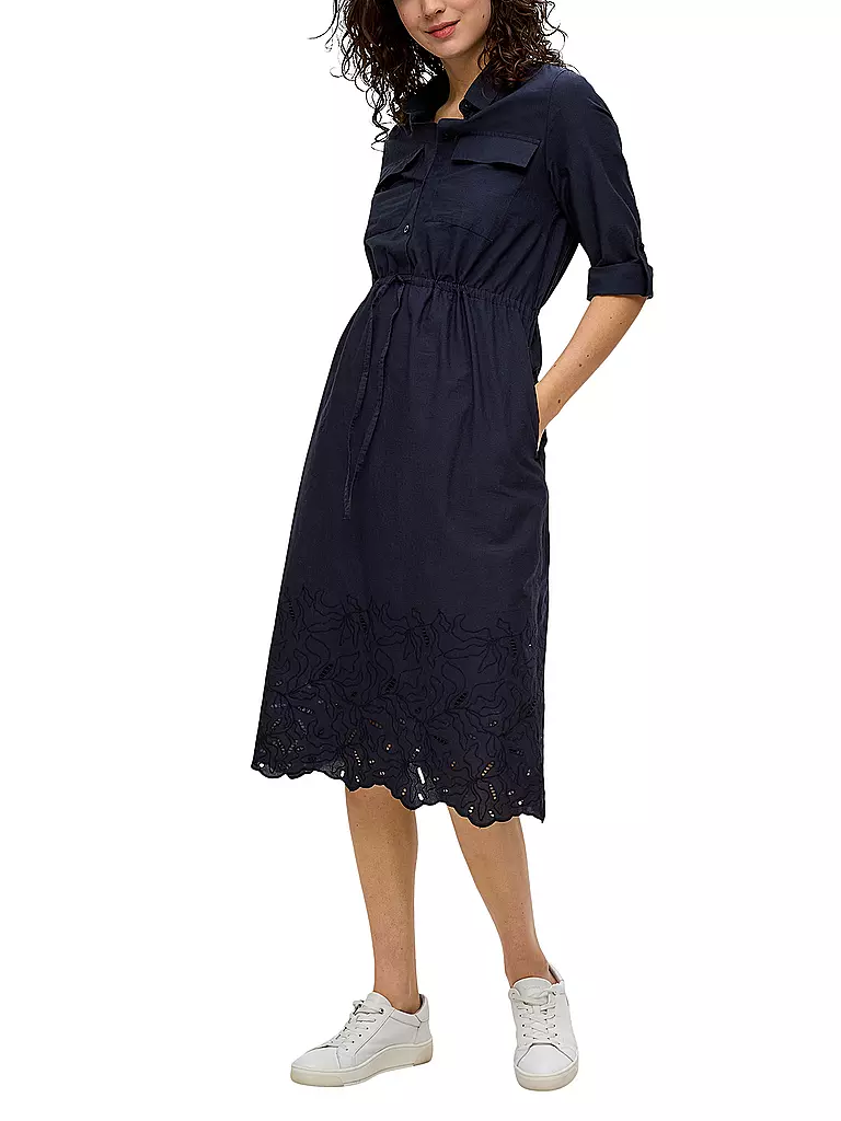 S.OLIVER Hemdblusenkleid blau