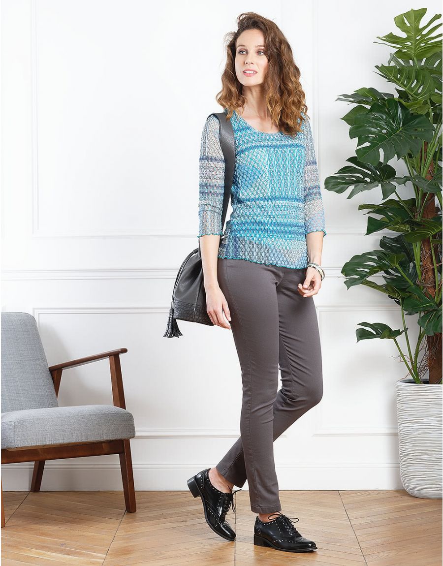 Pantalon stretch gris