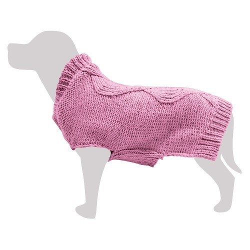 Malha trançada cor rosa