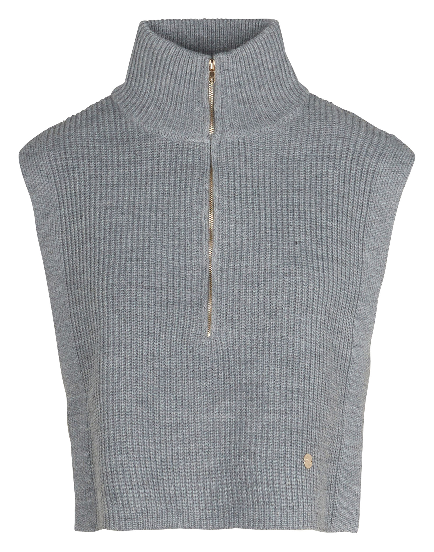 MAEVA - Pull sans manches côtelé | Gris