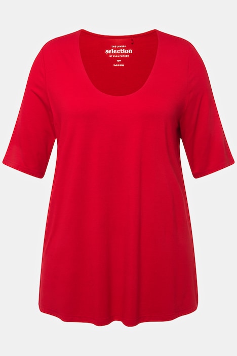T-Shirt, vorne doppellagig, V-Ausschnitt, Halbarm