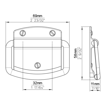 Greep Britt rvs look 69mm