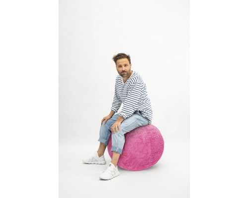 Opblaasbare oefenbal/gymnastiekbal/zitbal, fluffy roze, Ø 65 cm