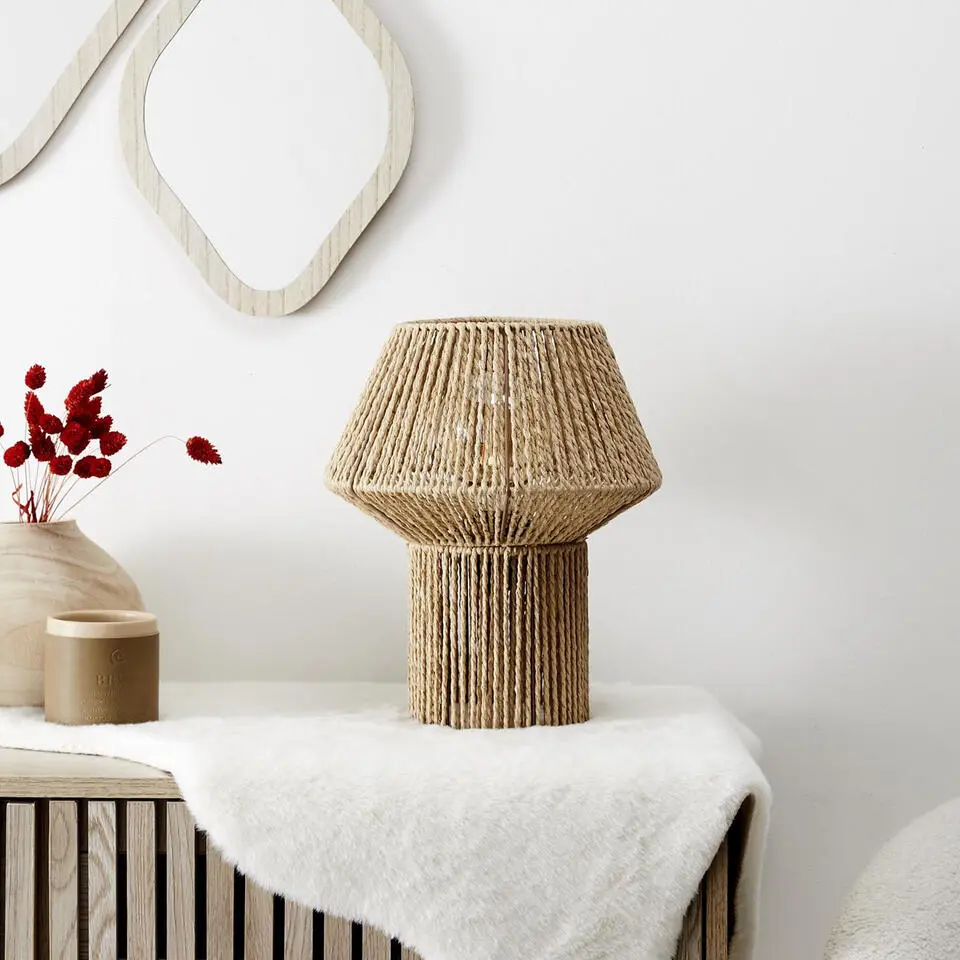HD Factory Tafellamp Nature - 27x33cm -Boho/ibiza stijl - natuurlijk