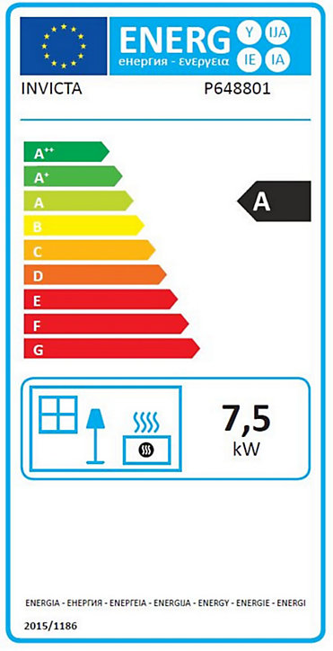 Poêle à bois en acier Invicta Borée 7.5kW 70m²