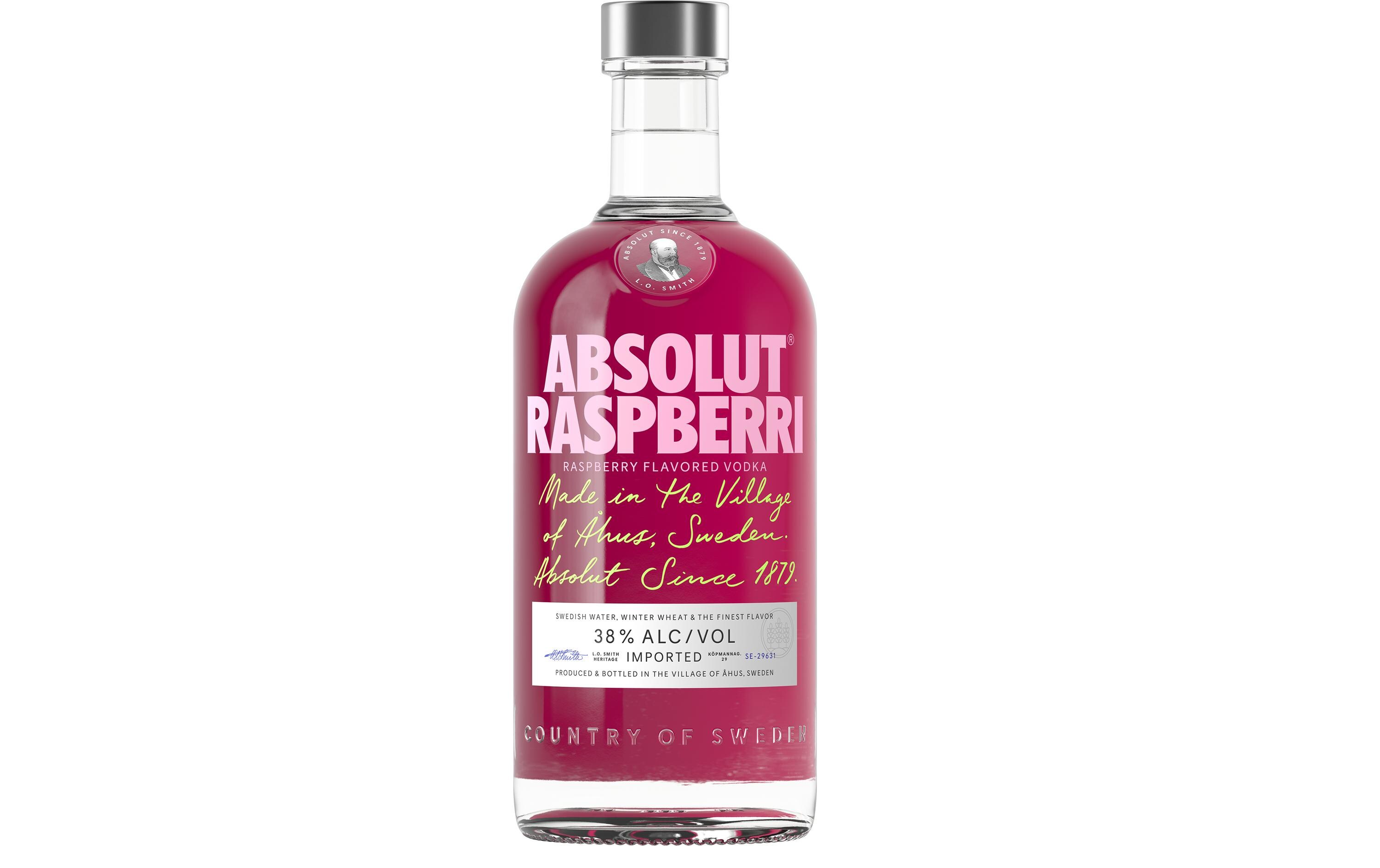 Vodka Raspberri 0.7 lAromatisierte Spirituose auf Getreidebasis mit intensivem Himbeerenaroma