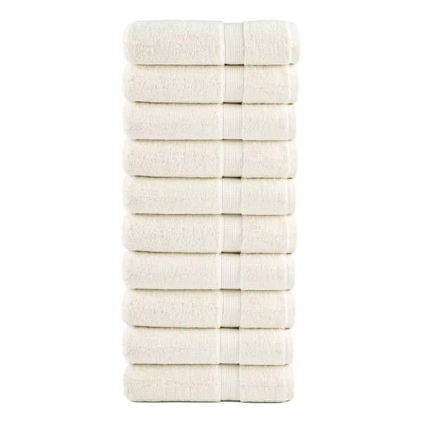 vidaXL Premium dusjhåndklær SOLUND 10 stk kremhvit 70x140cm 600 g/m2