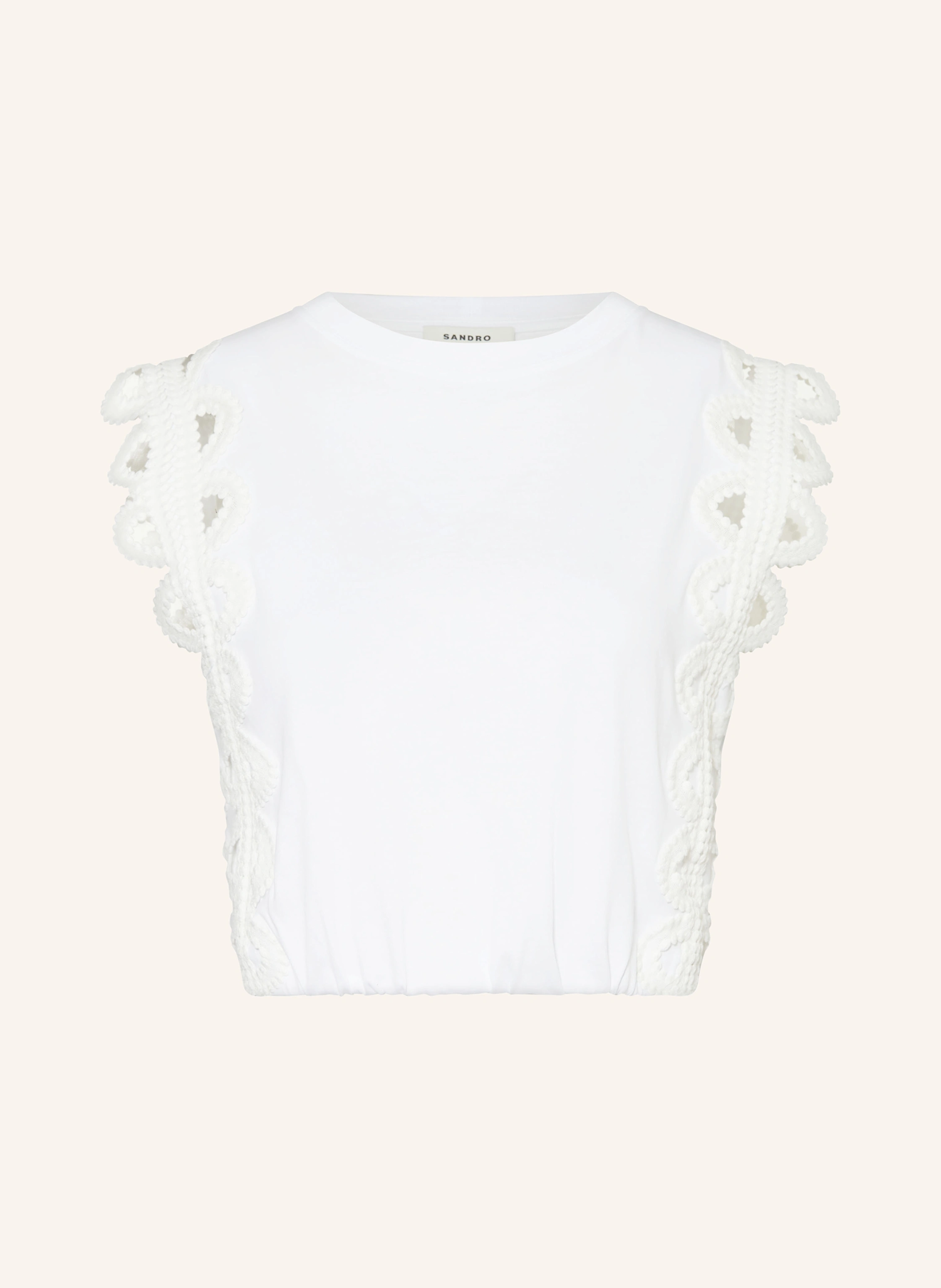 SANDRO Cropped-Top mit Spitze