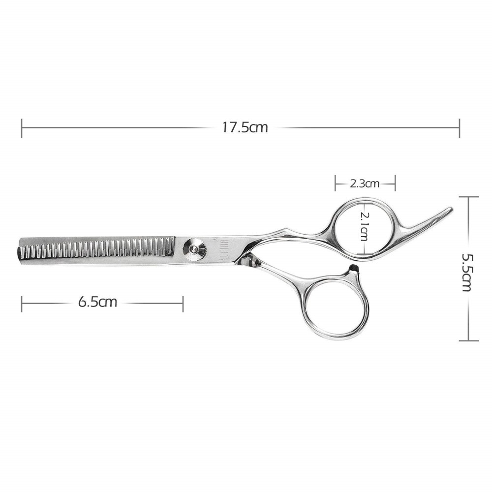(2-tlg. Set) 17cm Edelstahl Haarscheren Coiffeur Set mit Modellierschere und Coiffeurschere