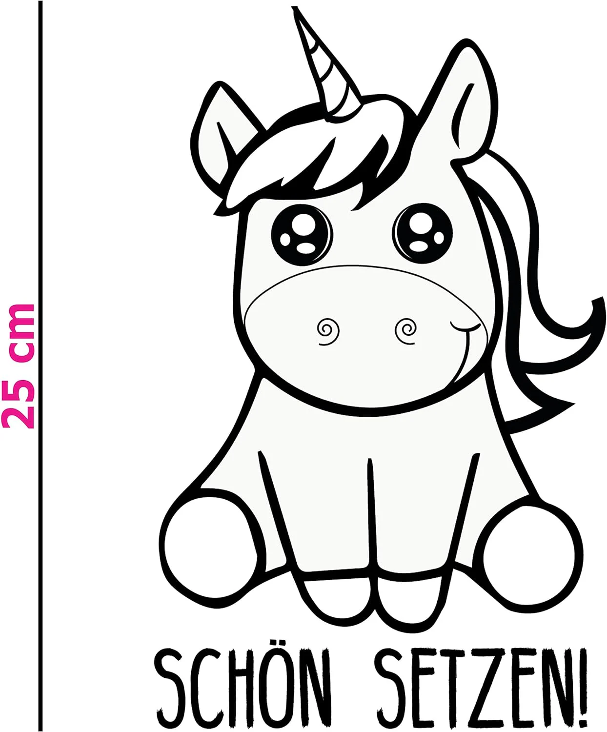 EinhornLiebe - WC-Deckel Aufkleber - SCHÖN SETZEN (25x8cm) Toilettendeckelaufkleber Deko