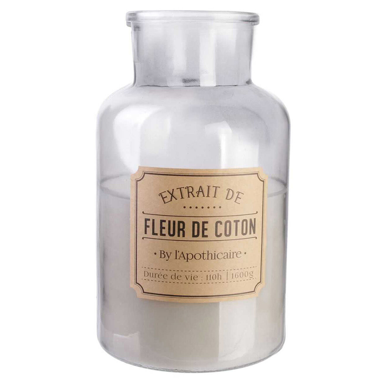 Home Deco Factory Bougie parfumée Apothicaire Fleur de coton blanc - 1 mèche