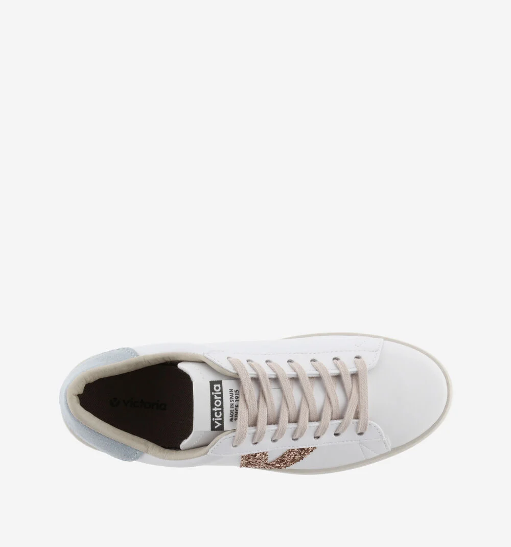 BERLÍN EFFET CUIR & GLITTER Baskets cuir et glitter pour femme JADE