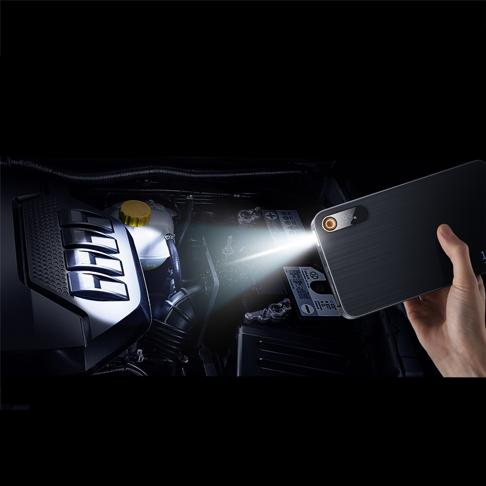 (12000mAh) Powerbank mit Jumpstart Power Starter Funktion Dual USB A / USB C   Auto Starthilfe   LED Taschenlampe - Schwarz