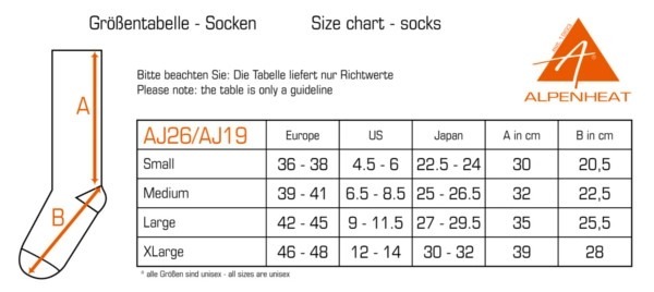 Alpenheat AJ26 Heated Socks Chaussettes Chauffantes
