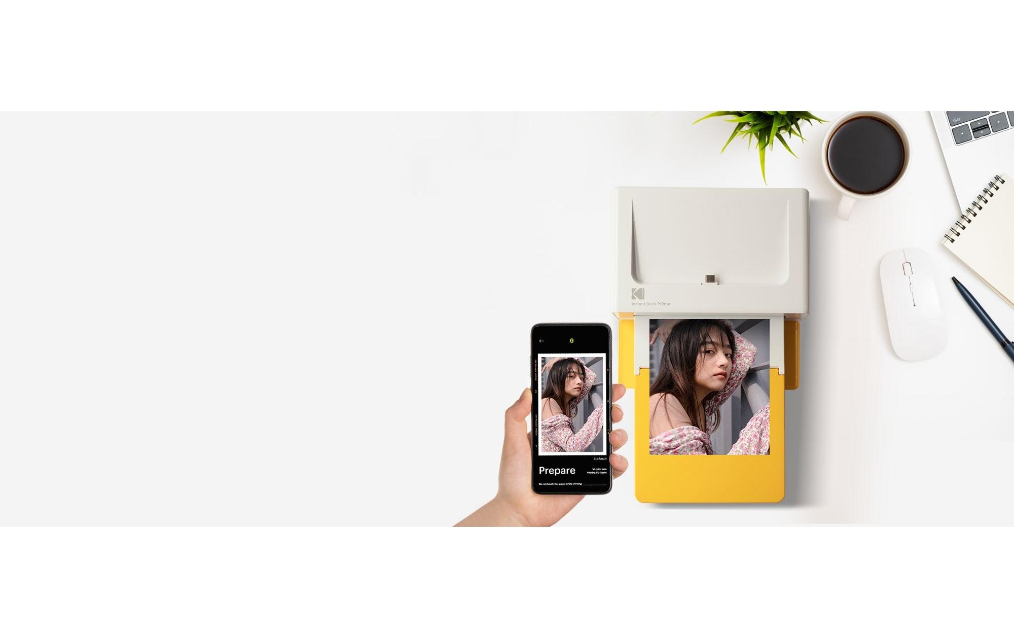 Fotodrucker Instant Dock - Weiss<br>Andocken und Aufladen des Handys und sofortiges Drucken der Lieblingsfotos