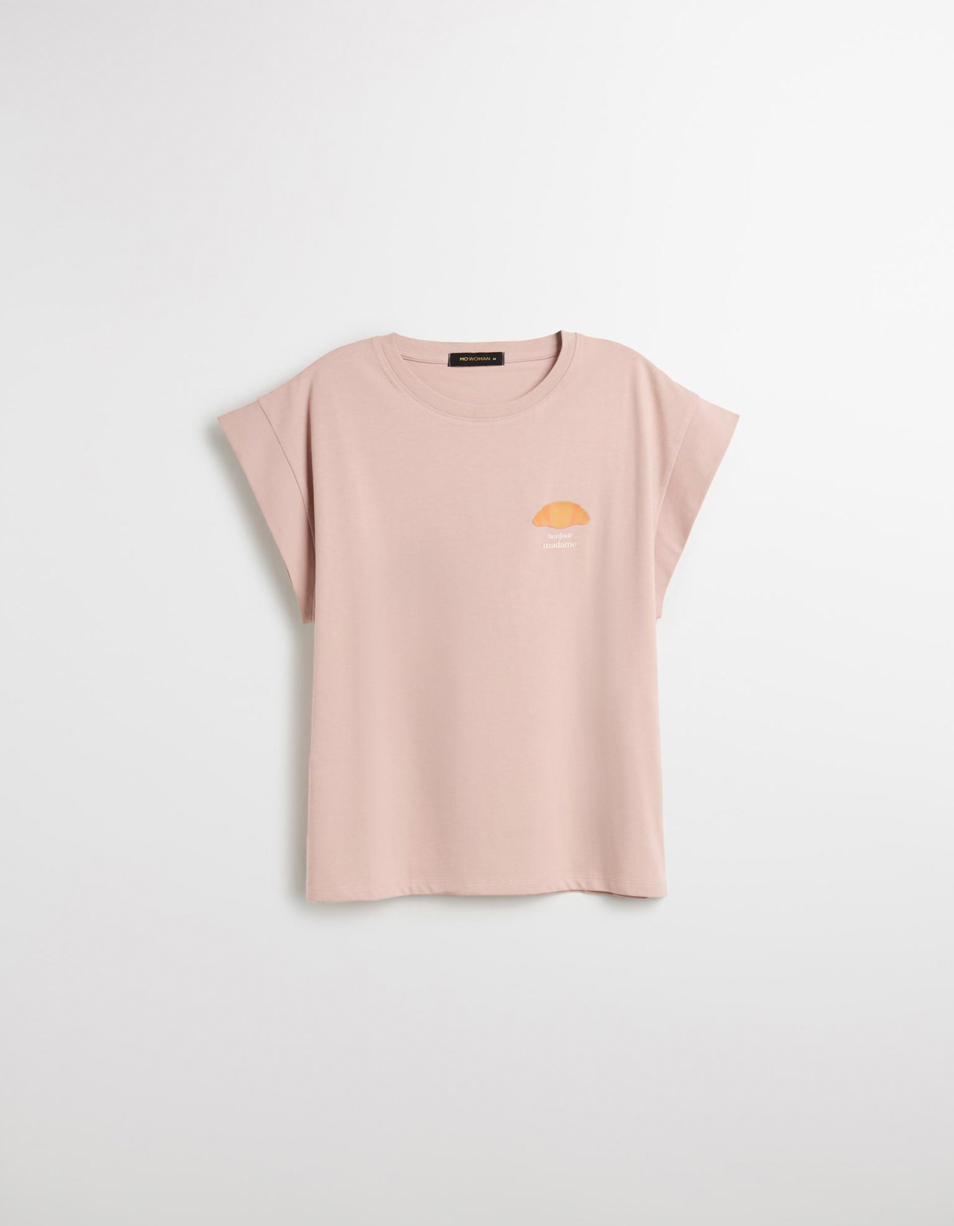 T-shirt Print, Mulher, Rosa Claro