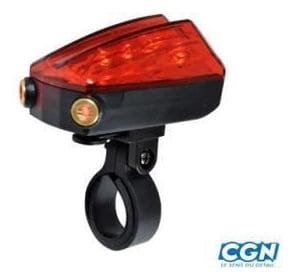 eclairage velo pile ar laser noir 5 led 2 fonctions fixation tige de selle