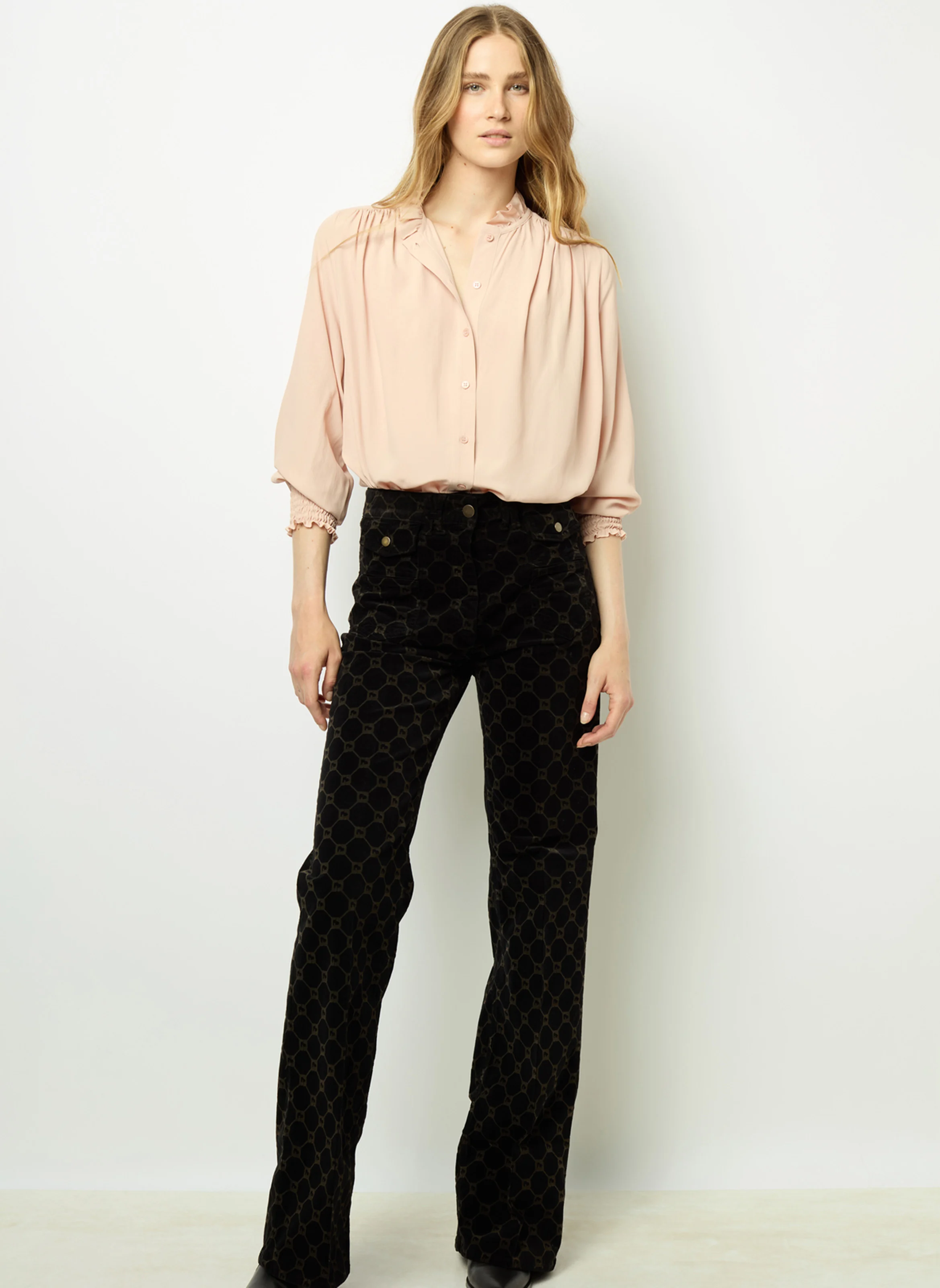 BELY - Chemise col victorien droit | Rouge