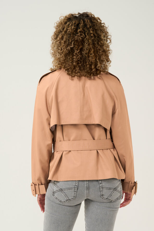 Cream CRRea Crop Trenchcoat Cinnamon swirl