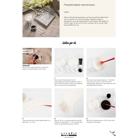 DIY kit resin støbning bakke terrazzo - sort