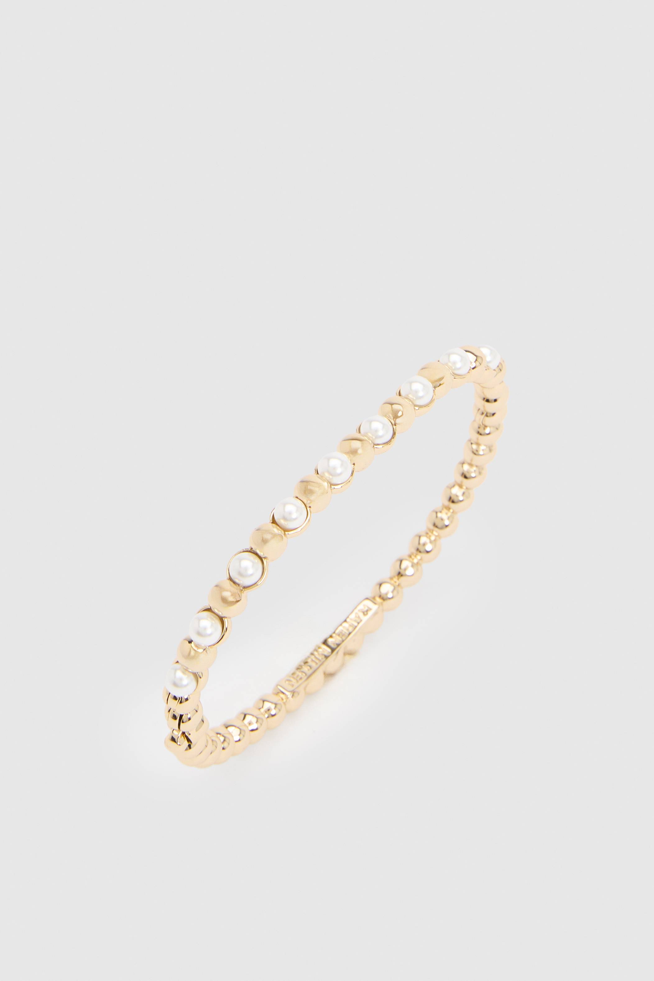 KarenMillen Bracelet Jonc À Charnière Orné De Perles Et Logo