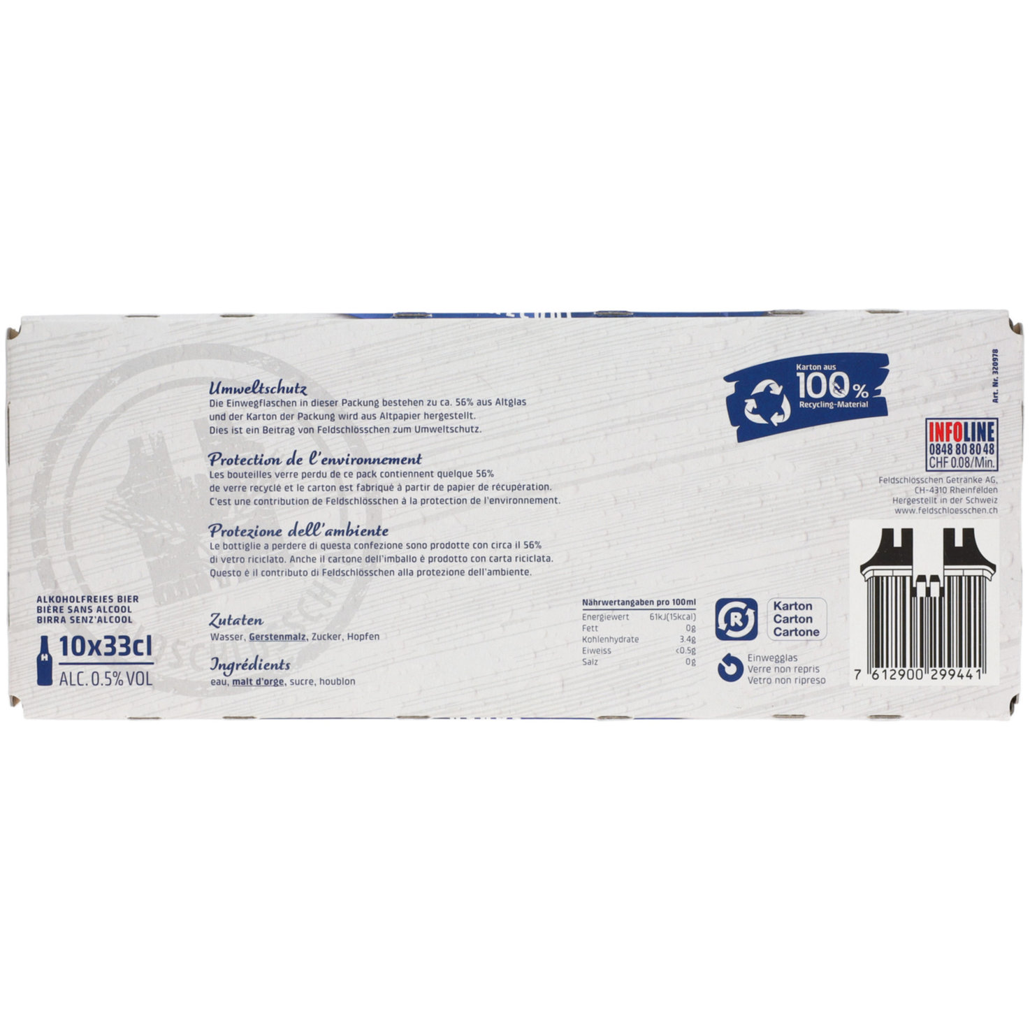 Feldschlösschen Alkoholfrei Lager Bier 10x33cl -330cl