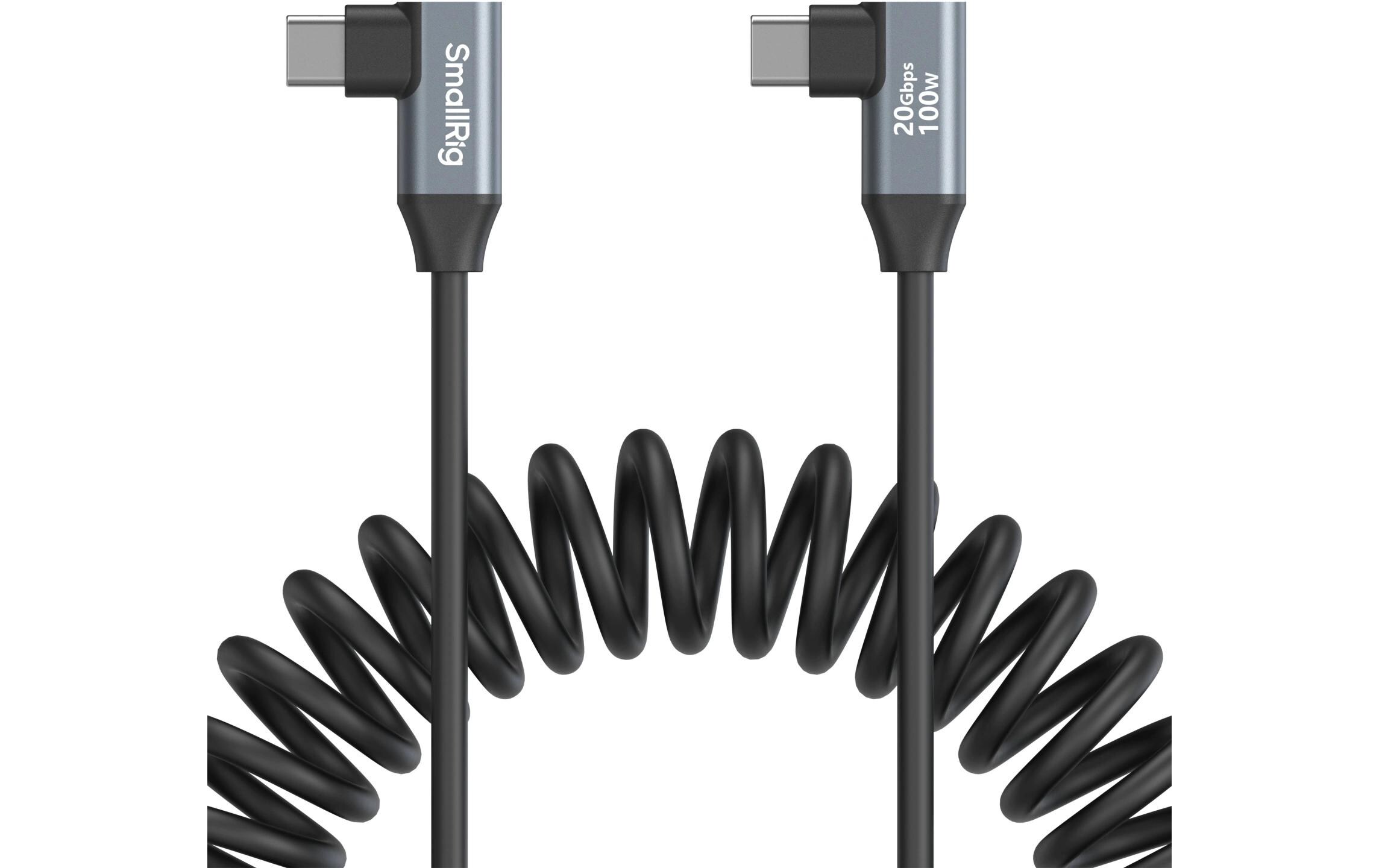 Kabel USB-C Coiled Data Cable Gewinkelt auf gewinkeltAufgewickeltes Datenkabel
