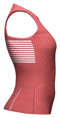 Maillot Sans Manches Femme Compressport Tri Postural Rouge Corail