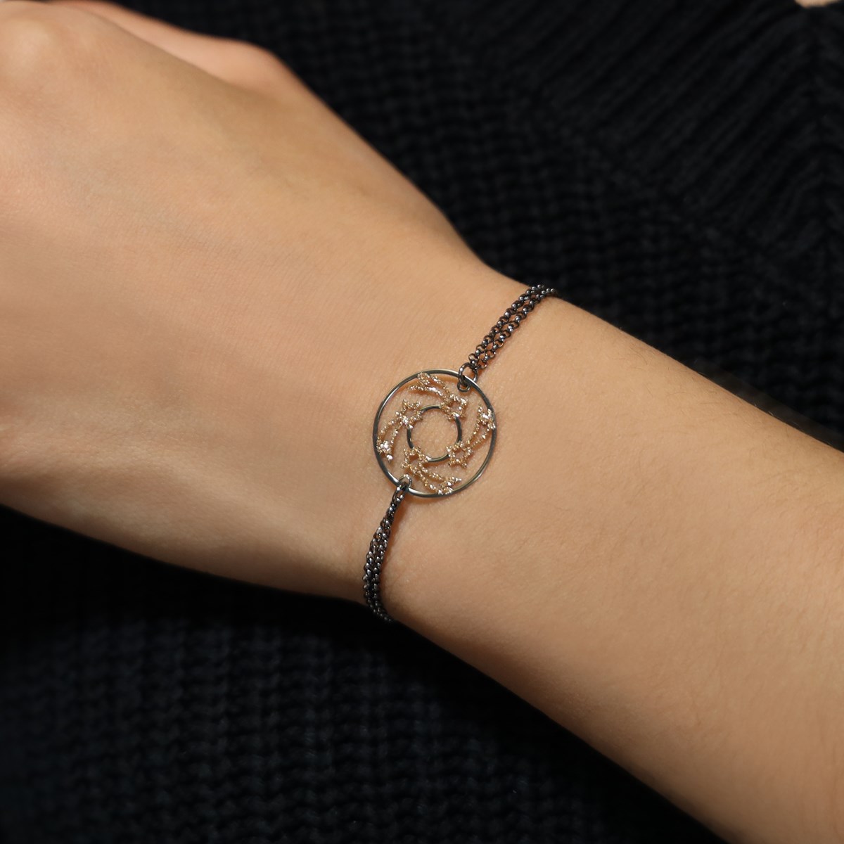 Bracelet Argent Noir Star