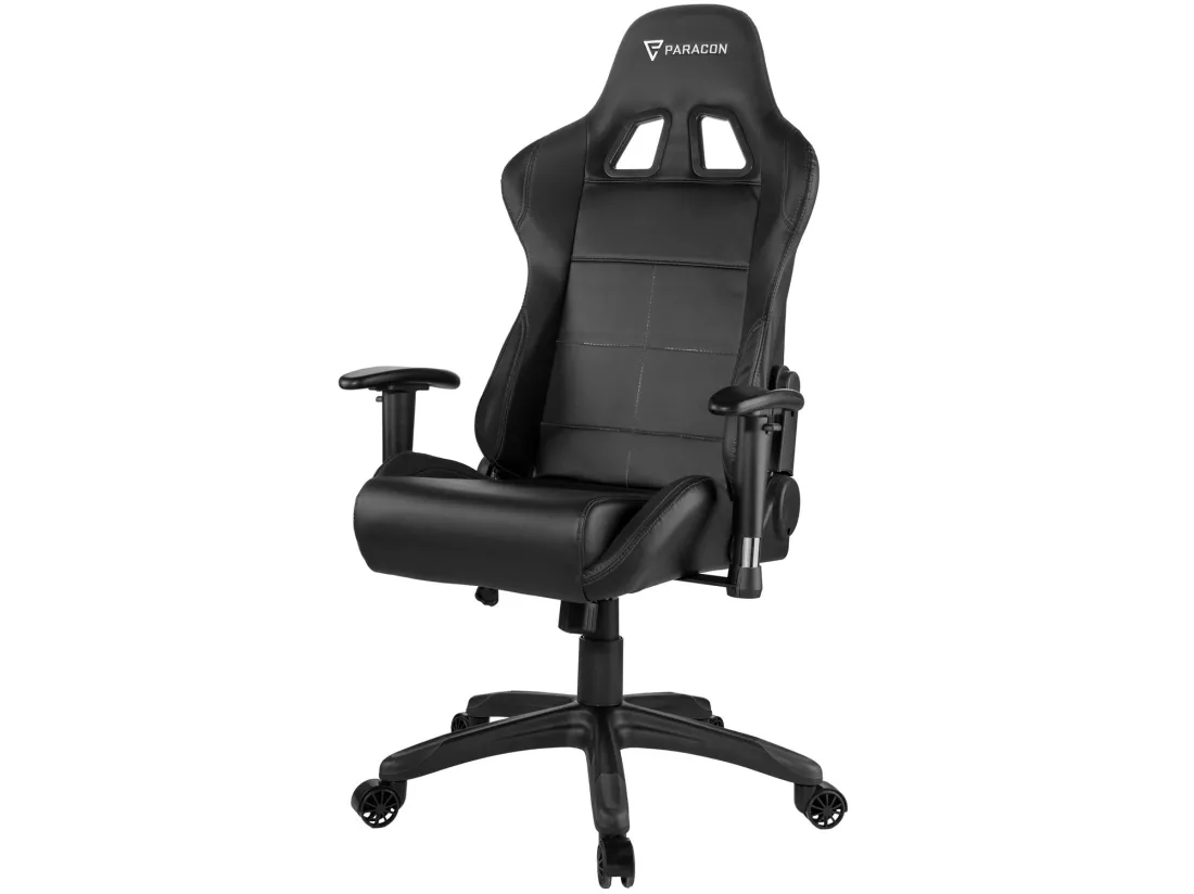 Paracon Rogue Fauteuil de gamer avec oreiller cervical et soutien lombaire, noir.