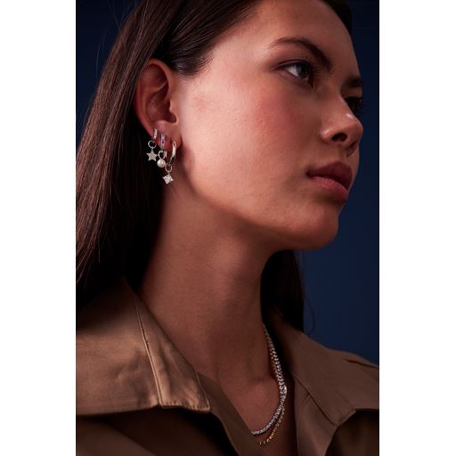 Sif Jakobs Jewellery Lati Quattro Ørerings Vedhæng, Sølv/Hvid