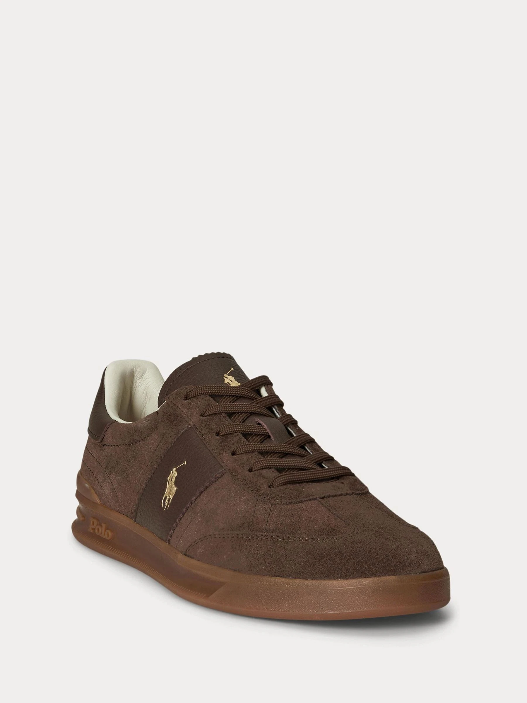Bruin - Polo Ralph Lauren Hertitage Aera suède mix sneakers