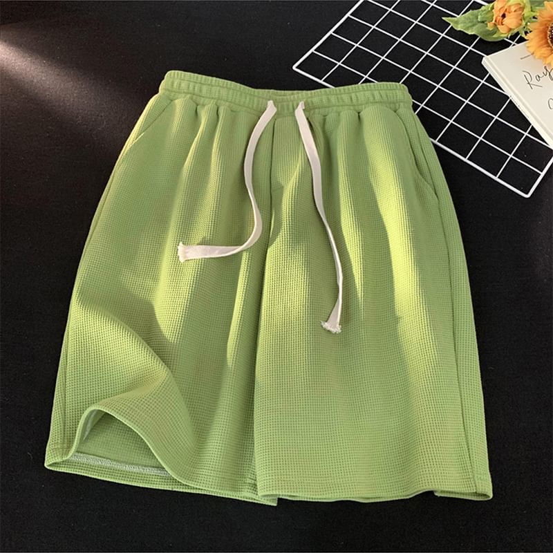 Sinlarity - Effen shorts met trekkoord in de taille