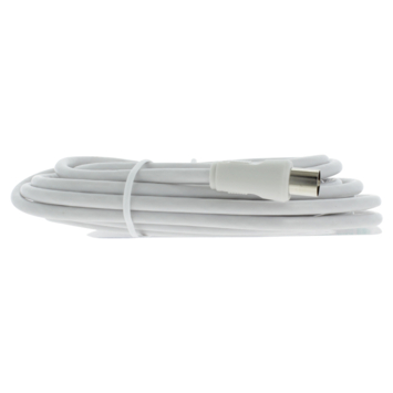Q-Link coax kabel 5 meter stekker recht wit kabelkeur