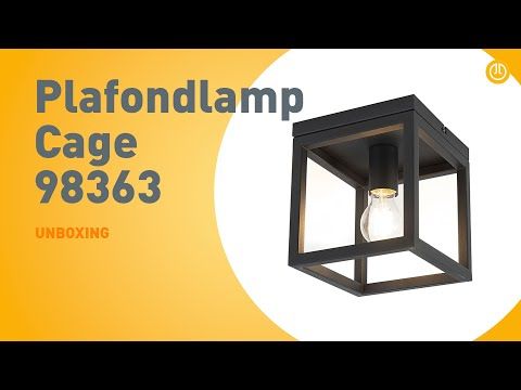 Industriële plafondlamp zwart staal - Cage
