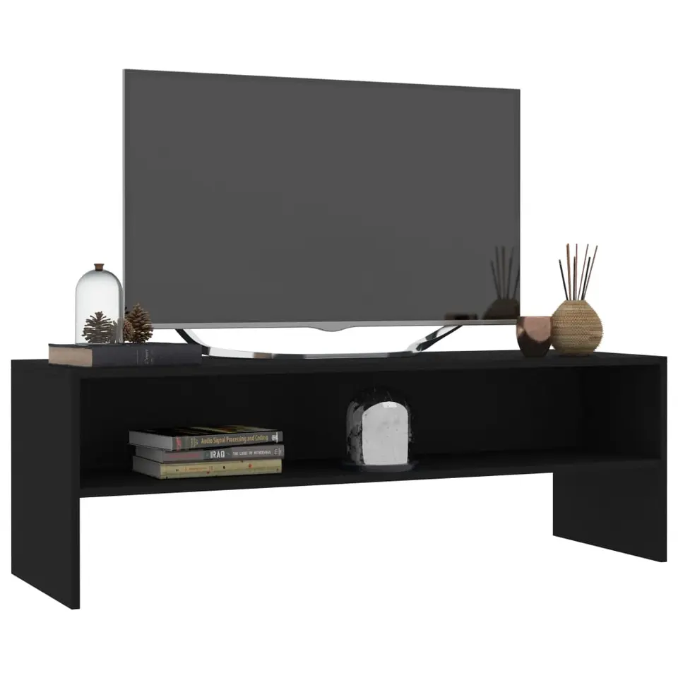 vidaXL - Tv-meubel - Zwart - Bewerkt hout